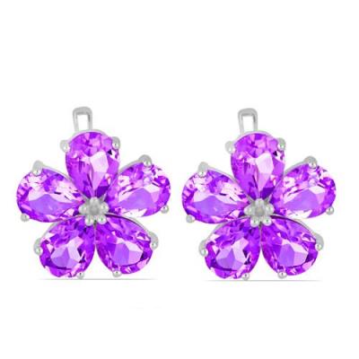 BUY STERLING SILVER NATURAL PINK AMETHYST FLORAL EARRINGS – WHOLESALE JEWELRY SUPPLIER USA & EUROPE | JEWELPIN